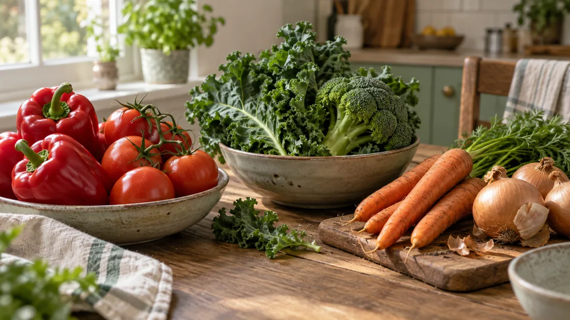 antioxidantien lebensmittel – Paprika, Tomaten, Grünkohl, Brokkoli und Möhren