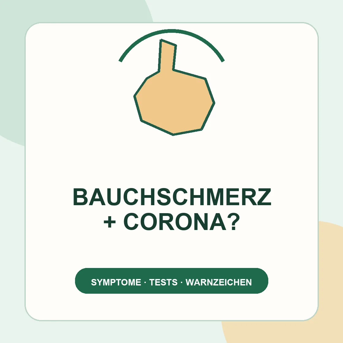 Bauchschmerzen bei Corona – Magenzeichnung mit der Frage Bauchschmerz plus Corona.