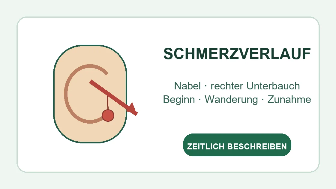 Blinddarmreizung wann ins Krankenhaus – Schmerzbeginn und Wanderung in den rechten Unterbauch.