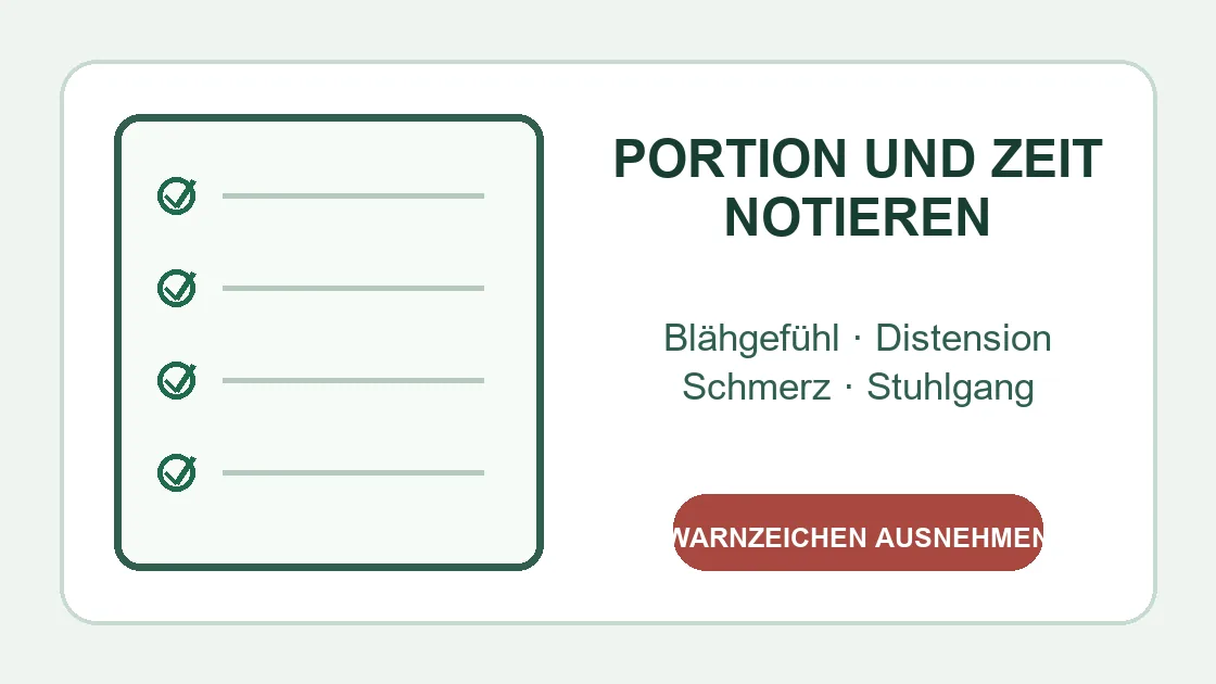 Blumenkohl Blähungen – Portion, Zeitpunkt und Beschwerden in einem Protokoll notieren.