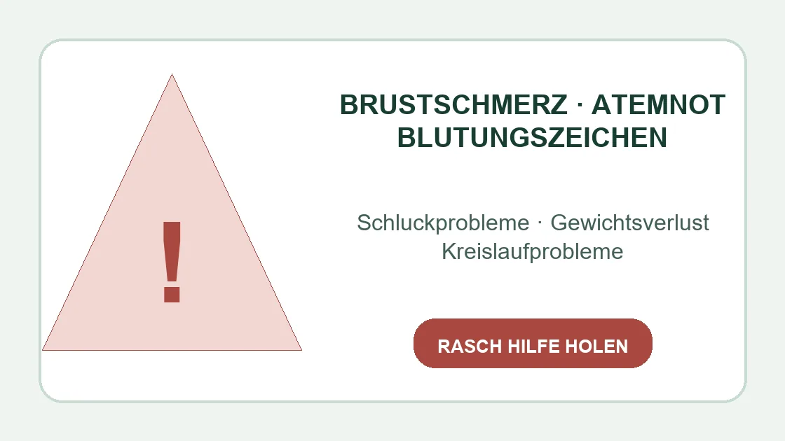 Corona Sodbrennen – Brustschmerz, Atemnot und Blutungszeichen als Warnzeichen.