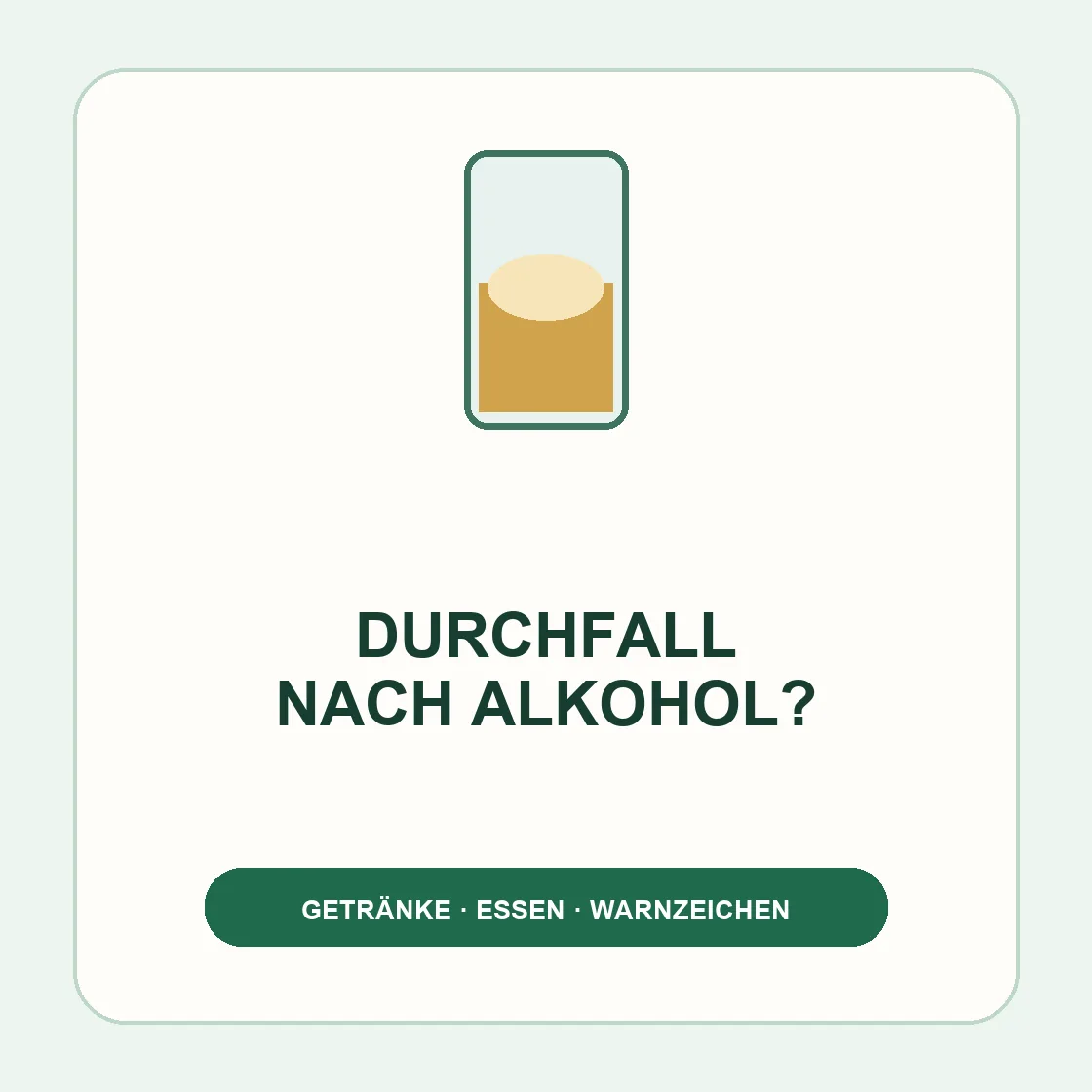 Durchfall nach Alkohol gutefrage – Illustration mit alkoholischem Getränk und Einordnung.