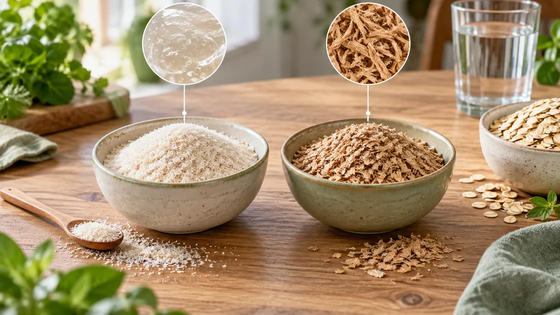 Flohsamenschalen bei Reizdarm – lösliche Flohsamenschalen und grobe Weizenkleie im Vergleich.
