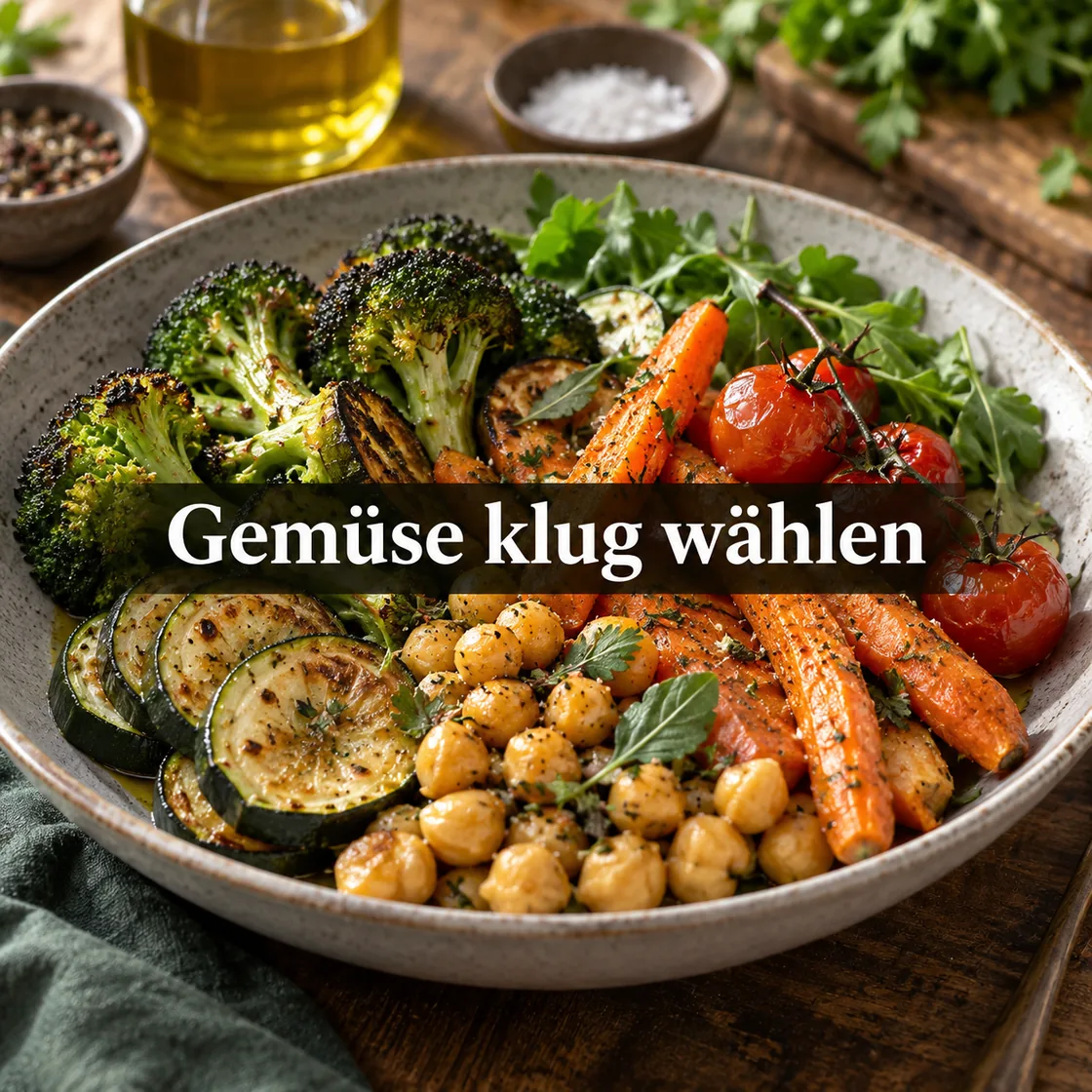 gemüse zum abnehmen – Gemüseteller mit Titel Gemüse klug wählen