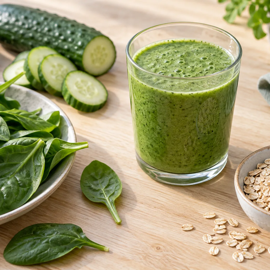 grüner stuhlgang entgiftung – grüner Smoothie und frischer Spinat
