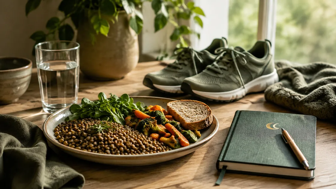 Körper entschlacken – Linsen, Gemüse, Vollkornbrot, Wasser, Bewegung und Schlafplanung.