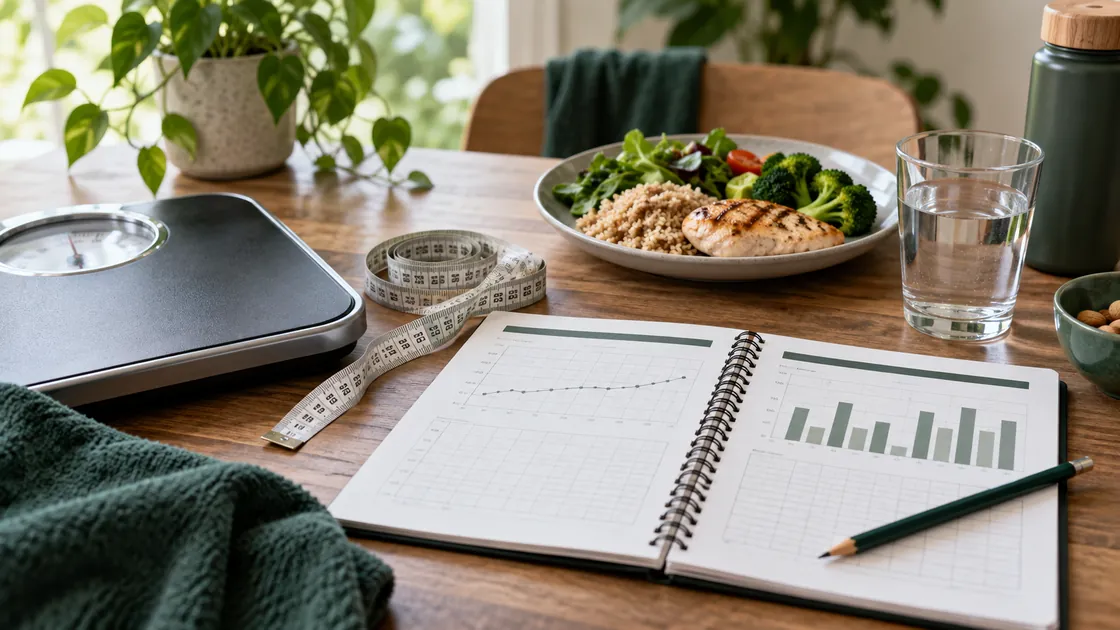 Massephase Ernährungsplan – Gewichtstrend, Taillenumfang, Training und Mahlzeiten gemeinsam prüfen.