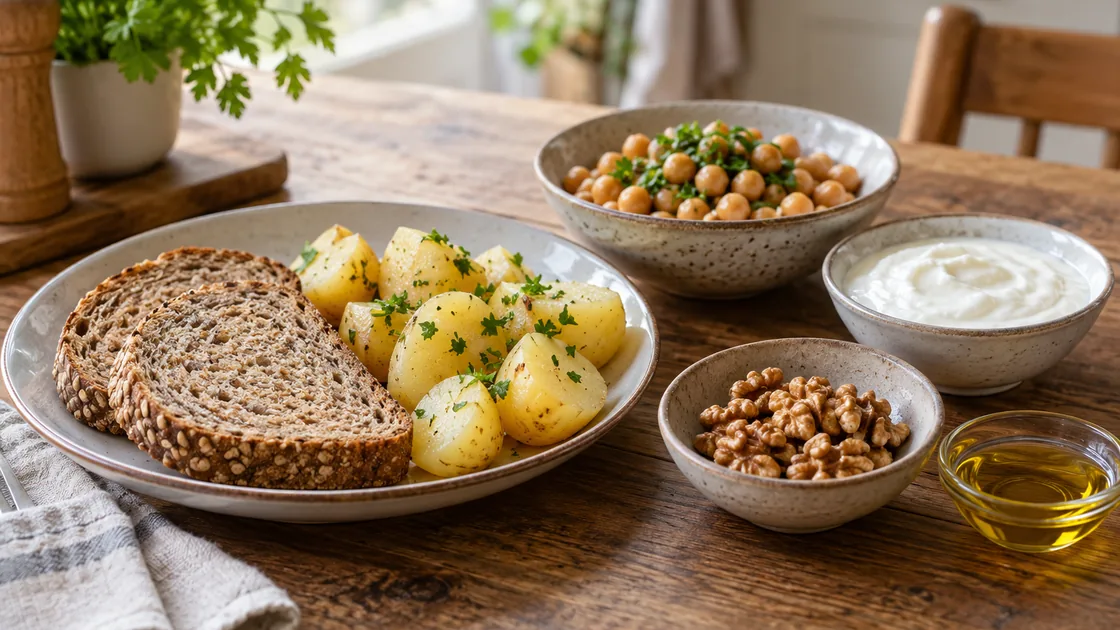 nährstoffe – Lebensmittelquellen für Kohlenhydrate, Protein und Fette