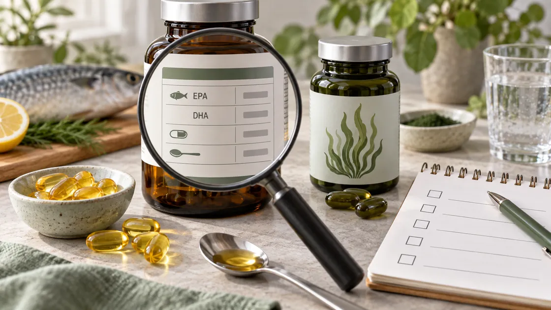 Omega Fettsäuren – EPA-DHA-Angaben, Portion und Produktdeklaration mit einer Checkliste prüfen.