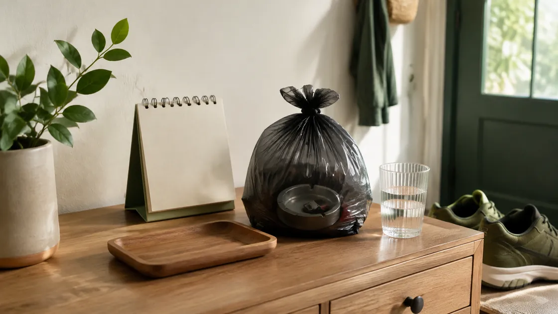 Rauchen aufhören sofort ohne Hilfsmittel – vorbereiteter letzter Rauchtag mit entsorgtem Aschenbecher, Wasser und Laufschuhen.