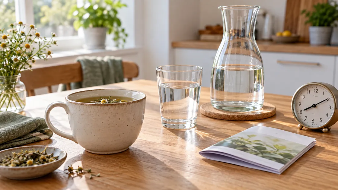 Tee gegen Blasenentzündung – eine normale Trinkmenge mit Wasser und ungesüßtem Kräutertee über den Tag verteilen.