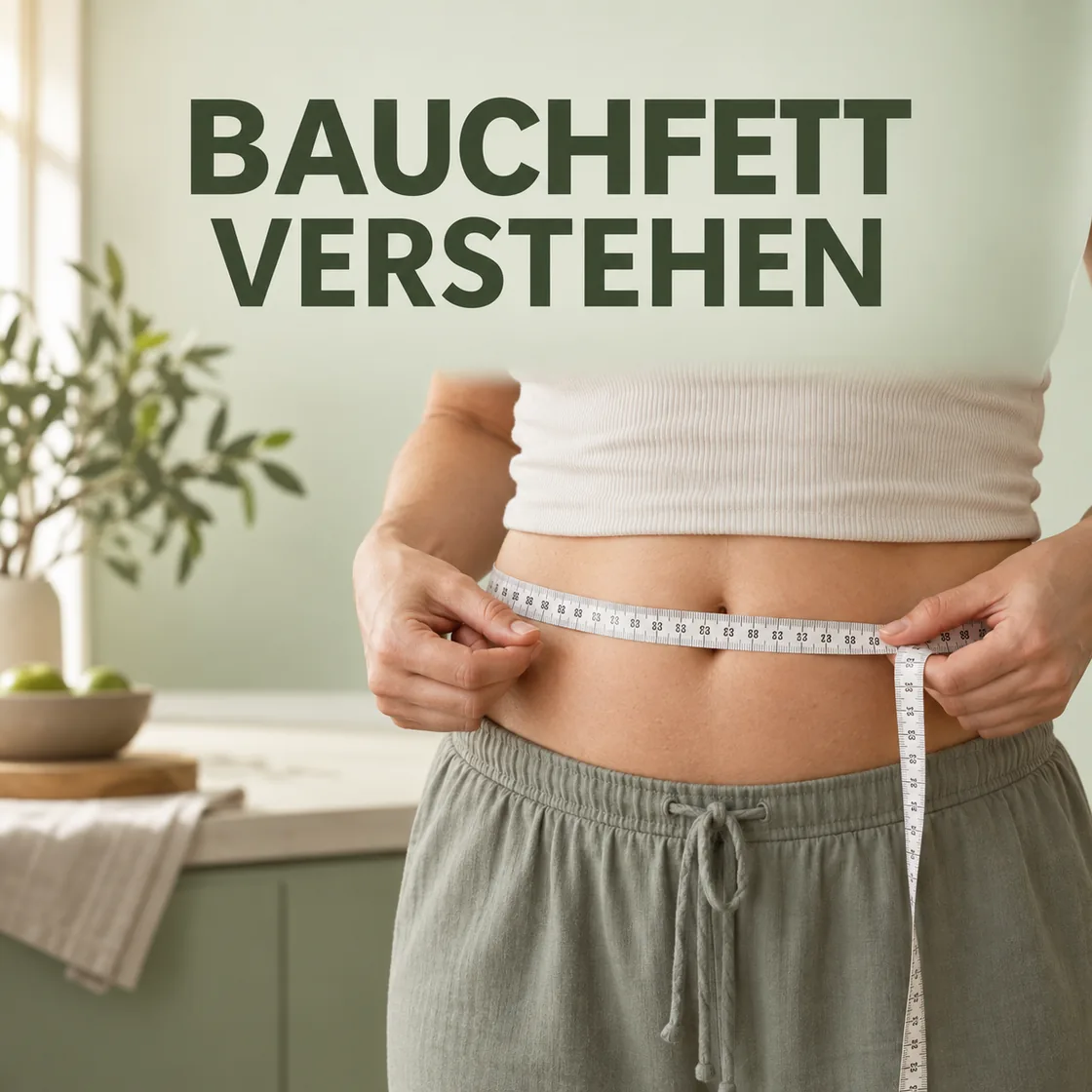 viszerales bauchfett – Person misst den Bauchumfang mit einem Maßband