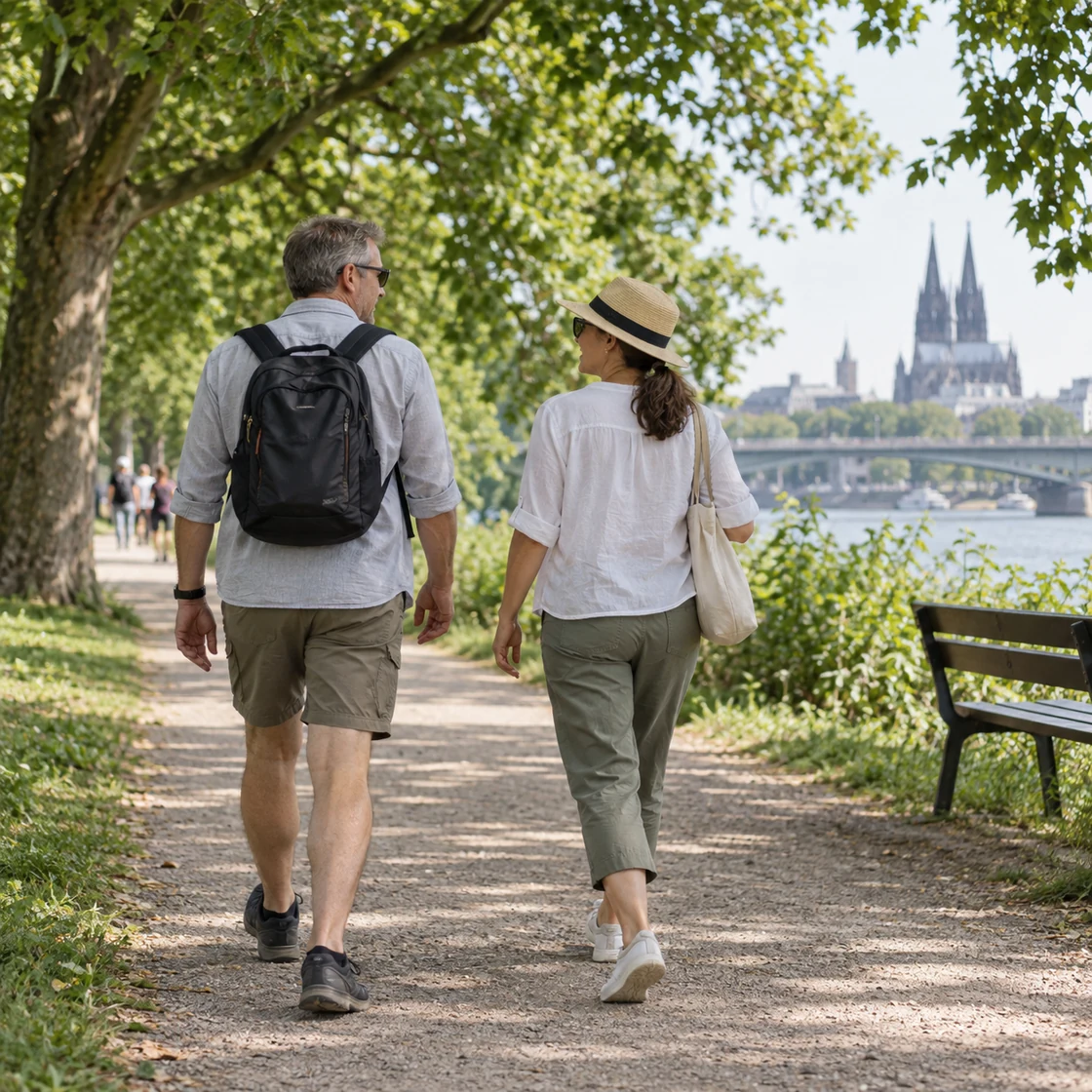 vitamin d mangel müdigkeit – Spaziergang auf einem schattigen Parkweg