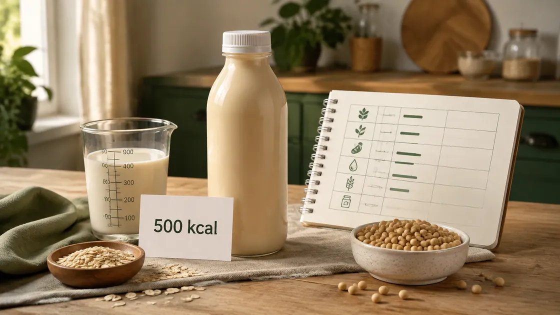 YFood abnehmen – unmarkierte Trinkmahlzeit mit 500-Kilokalorien-Karte, Hafer und Sojabohnen.