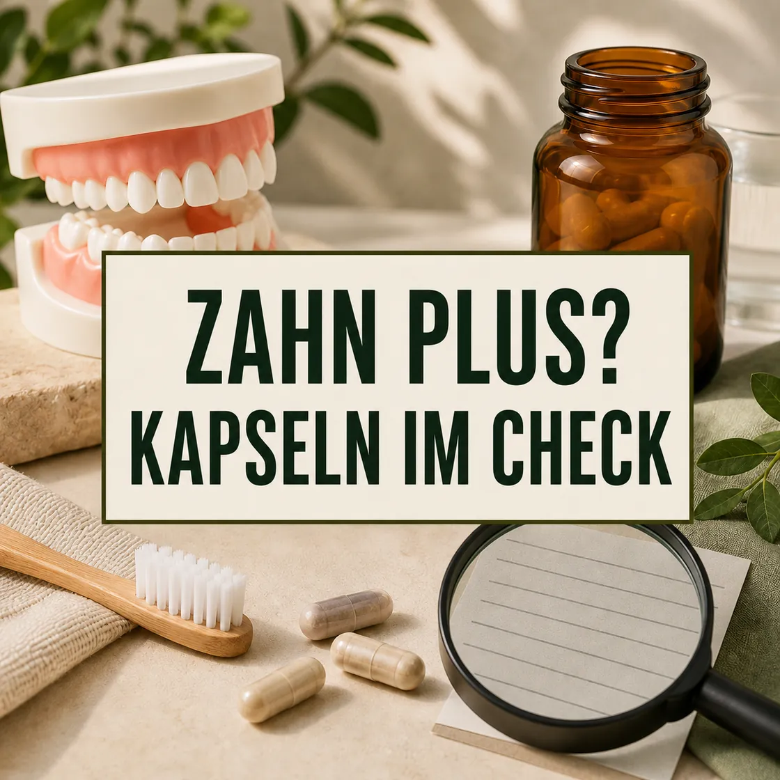Zahn Plus – Zahnmodell, neutrale Kapseln, Zahnbürste und Etikett im Faktencheck.