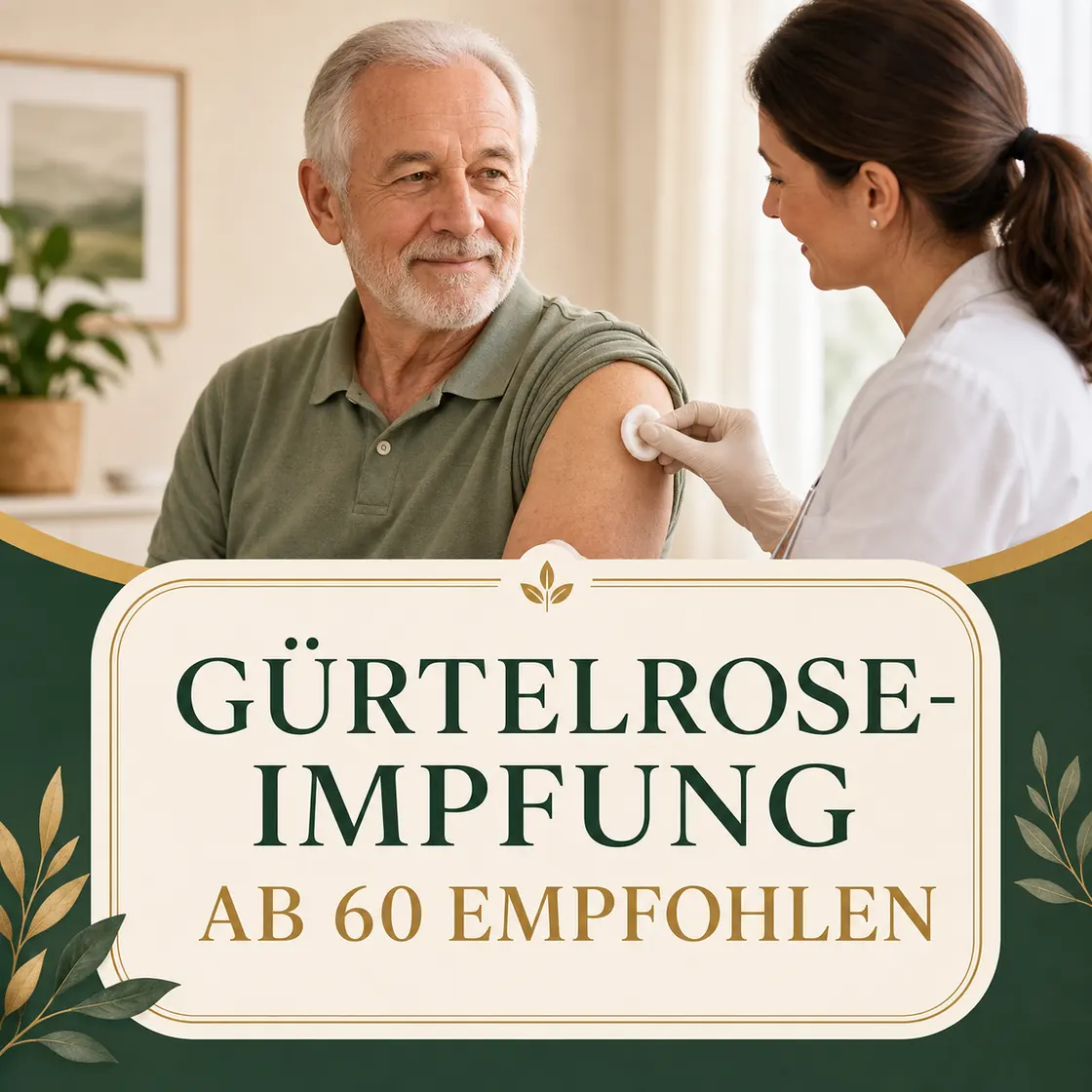 Gürtelrose Impfung bei Senioren – älterer Mann bei einer empfohlenen Impfung ab 60.