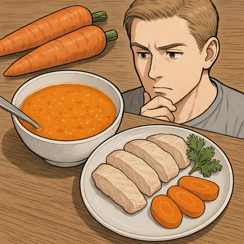 Durchfall Ernährung Mageres Hühnchen und Karottensuppe