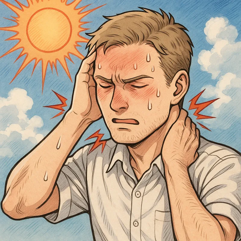 Sonnenstich Symptome Spätere Warnzeichen