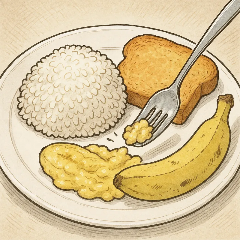 Durchfall Ernährung Zwieback, Reis und Bananen